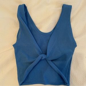 Blue Urban Outfitters crop top with twist in the front